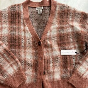 NWT Cupcake & Cashmere Cropped Brushed Boyfriend Cardigan size Large